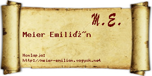 Meier Emilián névjegykártya